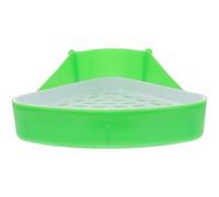 Homoyoyo Small Animal Litter Box Trainer for Guinea Pig Rabbit Hamster, Green Triangle Corner Potty Tray for Cage, Rabbit and Bunny Toilet Training Accessory