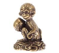 Homoyoyo Small Copper Craft Monkey Ornament Gold Color Indoor Desktop Decor Delicate Monkey Figurine Adornment for Home Decoration