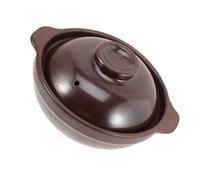 Homoyoyo Small Covered Ceramic Stew Pot for Kitchen Cooking Heat-resistant Household Casserole with Lid Even Heating Clay Pot for Rice Noodles and Soup for Home and Restaurant Use