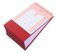 Homoyoyo Small Desk Calendar Dark Red Compact Standing Flip Twin Wire Binding Daily Schedule Planner for Home Office School Versatile Planning Tool with DIY Note Space Saving Design