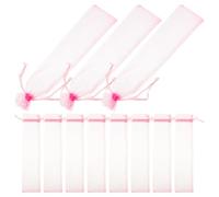 Homoyoyo Small Drawstring Jewelry Bags 50Pcs Pink Organza 6X27Cm Reusable Pouches for Wedding Candy and Party Favors