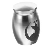 Homoyoyo Small Memorial Pet Urn for Rabbit Ashes Mini Stainless Steel Cremation Urn Silver Keepsake Container for Pet Ashes Suitable for Rabbits and Birds