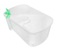 Homoyoyo Small White Turtle Tank with Basking Platform, Plastic Tortoise Breeding Aquarium Habitat for Brazilian Turtles, Multi-function Reptile Terrarium Suitable for Home Use