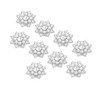 Homoyoyo Snowflake Pearl Diy Accessories 50pcs Silver Crystal Alloy Decorations for Hair Clips and Phone Case Crafts