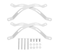 Homoyoyo Solar Light Pole Mounting Bracket Kit with 4 Hoops and Screws, Iron Sheet Extension Arm for Outdoor Street Lamp Post Installation, Universal Solar Light Pole Mount for Garden and