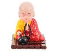 Homoyoyo Solar Powered Nodding Monk Figure, Mini Monk Statue for Car Dashboard, Home Office Table Decoration, Cute Bobblehead Doll