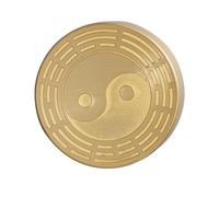 Homoyoyo Solid Brass Round Paperweight for Calligraphy Smooth Edges Protective Letterweight Heavy Duty Chinese Calligraphy Supply for Beginners and Artists