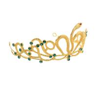 Homoyoyo Sparkly Rhinestone Snake Crown Alloy Tiara Queen Headpiece for Bride Wedding Dress up Vintage Halloween Party