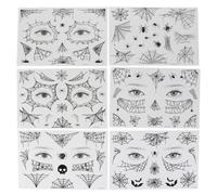 Homoyoyo Spider Web Face Tattoos Creative Halloween Glow the Dark Spider Stickers 12 Sheets Stickers Halloween Temporary Paper Tattoos for Face and Body Party Makeup