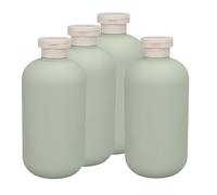 Homoyoyo Squeezy Shampoo and Conditioner Bottles 4Pcs 500Ml Plastic Travel Bottles with Flip Cap for Shower and Travel