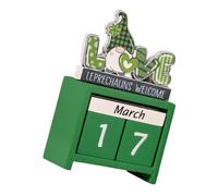 Homoyoyo St Patricks Decor Decorative Rustic Desk Calendar Unique ’ Holiday Desktop Tabletop Shamrock Clover Novelty 1st 3d Party Leprechaun Harry Present Theme 22x17 Desk Planner Green