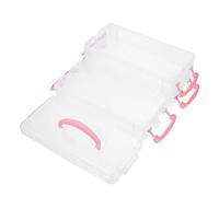 Homoyoyo Stackable Pink Pencil Case Lid, Three-Layer Stationery Storage Box for Boys and Girls and School, Multi-Functional Portable Organizer for Watercolor Pens and Desk Accessories