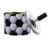 Homoyoyo Stainless Steel Ashtray with Rotary Lid, Creative Sports Theme Cigarette Container, Smoke Extinguishing Ash Tray for Indoor Home and Office Use