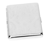 Homoyoyo Stainless Steel Cigarette Case Automatic Opening 20-Piece Capacity Portable and Moisture-Proof Design for Men for Travel and Business Occasions Silver Color