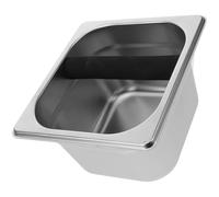 Homoyoyo Stainless Steel Coffee Knock Box Non-slip Espresso Ground Container Compact Coffee Powder Disposal Bin for Home Kitchen Office Use