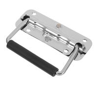 Homoyoyo Stainless Steel Folding Spring Loaded Toolbox Handle 110mm Chrome-Plated Metal Pull Handle for Industrial Equipment Cases and Toolboxes with Foldable Grip