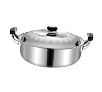 Homoyoyo Stainless Steel Hot Pot with Divider for Chinese Hot Pot Cooking Smooth Easy-Clean Surface Compatible with Induction Gas and Electric Stoves for Stewing and Boiling