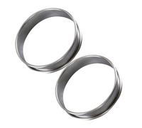 Homoyoyo Stainless Steel Mousse Ring 8Cm Inner Diameter 2Pcs Round Cake Mold Pastry Biscuit Mould Baking Tool for French Tart and DIY Desserts