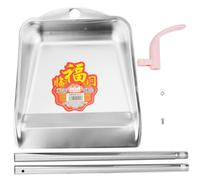 Homoyoyo Stainless Steel No-Stoop Dustpan Handle for Easy Cleaning Household Garbage Sweeper for Home Office Lobby Garage and Hotel Use