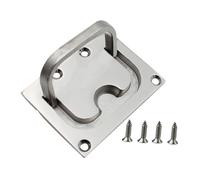 Homoyoyo Stainless Steel Square Flush Handle Boat Ring Hatch Pull Recessed Floor Pull Ring Lift Latch for Cabinet Deck Door Locker with Polished Mirror Finish Easy Installation