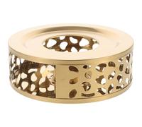 Homoyoyo Stainless Steel Teapot Warmer Base Metal Tea Heater Hollow Design Titanium Pattern Suitable for Household Use, Glass Pot Compatible, Gold Color