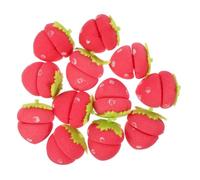 Homoyoyo Strawberry Sponge Hair Curlers 18pcs Soft Heatless Curling Set for Women Overnight Sleep Use Hair Rollers for Damage-free Styling and Travel