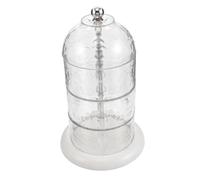 Homoyoyo Sturdy Plastic Makeup Storage Container with Dedicated Puff Compartment for Desk and Vanity Space Efficient Design for Skincare and Accessories