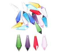 Homoyoyo Suncatcher Crystal Icicles Prisms Pendant 20pcs Mixed Colour Long Pointed Water Drop Bead Curtain Accessory Chandelier Crystals Drops DIY Hanging Ornament Sun Catcher