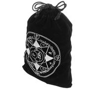 Homoyoyo Tarot Cards Pouch Velvet Drawstring Bag for Beginners and Seasoned Practitioners Elegant Secure Closure Stylish Design Black Flannel Material on The Go Use at Renaissance Fair