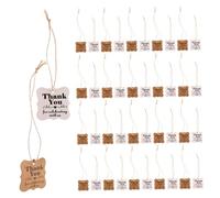 Homoyoyo Thank You Tags with String Brown Kraft Paper Present Tags for Wedding Shower Birthday Anniversary Rustic Vintage Style Thankful Gift Labels for Celebrations