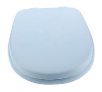 Homoyoyo Thickened Foam Padded Toilet Seat Cover Replacement Lid Soft Cushioned Elongated Standard Toilet Seat Easy Install Non Slip Stable Bathroom Accessory Washable Reusable Light Blue