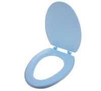 Homoyoyo Thickened Foam Toilet Seat Elongated Soft Cushion for Bathroom Comfortable Support with Easy Clean Design Household Replacement Lid in Light Blue