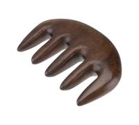 Homoyoyo Thickened Sandalwood Five-Tooth Scalp Massager Comb Ergonomic Wide Tooth Design for Stress Relief and Hair Scalp Massage Portable Massage Tool Gift for Family and Friends