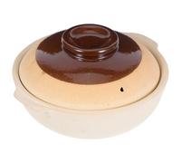 Homoyoyo Traditional Clay Cooking Pot Accessory with Ergonomic Handles and Microwave Safe Design, Brown Chinese Rice Pot for Home Kitchens and Hotels Use