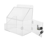 Homoyoyo Transparent Acrylic Raffle Ticket Box with Lock Multipurpose Donation and Voting Collection Container for Charity Events Suggestion Box Office Use Compact and Design