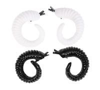 Homoyoyo Two Pairs Sheep Horns Hair Clips Halloween Cosplay Costume Props Black and White for Party Decorative Hair Accessories