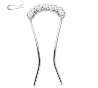 Homoyoyo U-shaped Pearl Hairpin Vintage Chinese Style Metal Hair Chopstick Pins Elegant Wedding Hair Accessories Flat Back Pearls for Women