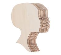 Homoyoyo Unfinished Wood Cutouts for Home Decor and Party Decorations 12pcs African Woman Face Silhouette, Blank Wooden Shapes Easy to Drill Holes for DIY Painting Crafts