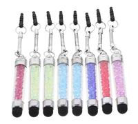 Homoyoyo Universal Crystal Capacitive Stylus Pen Domed Tip for Phone Tablet Mini Size Rhinestone Decoration 8pcs Mixed Colours