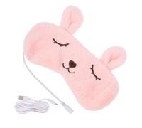 Homoyoyo Usb Heated Eye Mask for Sleeping, Eye Cover with Thermostatic Heating, Rechargeable Warm Eyeshade for Travel and Home Use, Pink Bear Design