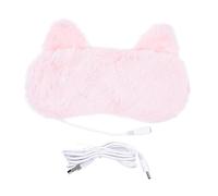 Homoyoyo Usb Heated Eye Mask Thermostatic Heating Wire, 3d Contoured Light Blocking Eye Patch for Sleep and Fatigue Relief, Pink Cat Design Suitable for Home and Travel