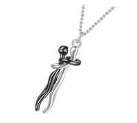 Homoyoyo Valentine's Day Couple's Necklace Pendant Black Brass Love Witness Jewelry for Men and Women Wedding