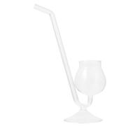 Homoyoyo Vampire Wine Glass Cocktail Glass with Straw Creative Abstract Design Beverage Cup for Entertaining