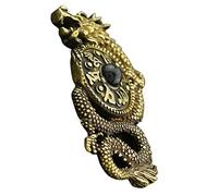 Homoyoyo Vintage Brass Chinese Dragon Pendant Charm Keychain Decorative Craft for Office Home Car Lightweight Retro Hanging Decor with Simple Structure DIY Blessings