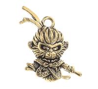 Homoyoyo Vintage Brass Monkey King Keychain Charm for DIY Jewelry Crafting Lucky Amulet and Backpack Pendant Chinese Monkey Bracelet Charm with Wealth and Luck Symbol