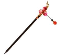 Homoyoyo Vintage Chinese Wooden Hairpin with Dangle Tassel Flower Hair Stick for Hair Bun Styling Classic Handmade Chopsticks and Elegant Updos