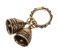Homoyoyo Vintage DIY Brass Bells Hanging Ornaments Small Craft Bells Keyring Pendant Tangled Vine Circle for Bag and Home Hanging