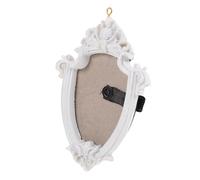 Homoyoyo Vintage European Christmas Tree Photo Frame Ornament Embossed Hanging Decoration for Wall Tabletop White Holiday Picture Display for Xmas Party and Home Decor
