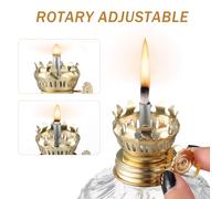 Homoyoyo Vintage Glass Kerosene Lamp 3.5mm Round Wick and 1 Meter Cord, Oil-Burning Lantern for Indoor Table Lighting, Portable Retro Glass Lantern for Home Decor