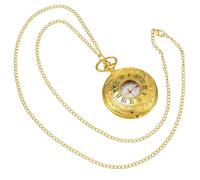 Homoyoyo Vintage Gold Pocket Watch with Roman Numerals and Mechanical Movement, Double Hunter Case Design, Suitable for Formal Occasions and Collectors